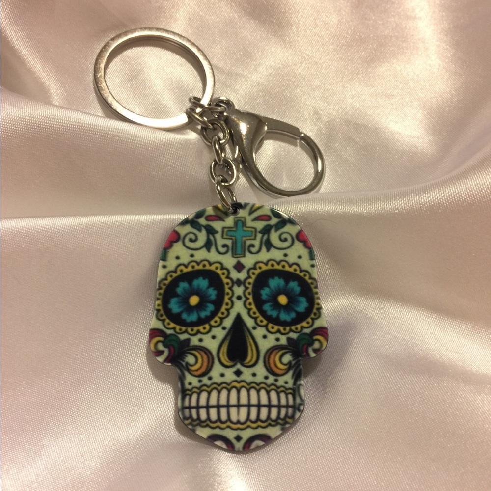 🦋Sugarskull Melamine Double Keychain with Clip
